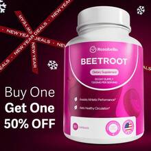 Rosabella Organic Beetroot Capsules (1300mg) For Blood Flow & Heart Health - 1 chai - Xem 1