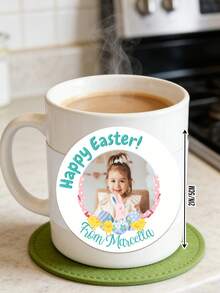 12/24/40pc Custom Easter Baby Photo Round Stickers: Personalized Easter Basket Labels,Easter Favor Stickers,Easter Party Favor,Goodie Bag Sticker - Multicolor - View 7