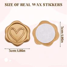 30pcs Brown Heart Shaped Wax Seal Stickers, Self-Adhesive Envelope Sealing Stickers Suitable For Wedding, Party, Birthday, Christmas - Brown - View 4