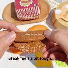 Bestselling Creative Realistic Disassemble Hamburger Squeeze Toy, Stress Relief Fidget Toy, Perfect Gift, Tension Release - Multicolor - View 7