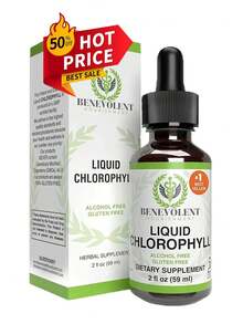 Liquid Chlorophyll Supplement (4-Month Supply) – Internal Deodorant, Detox & Liver Cleanse - 1 chai - Xem 7