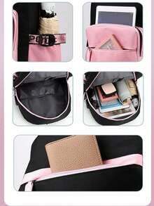 Cute Capybara Anime Backpack Suitable For Women & Men, Travel & Daily Use - Lightweight & Backpack With Adjustable Straps, Zipper Closure, Bookbag, (Comfortable Bag), Large-Capacity Multi-Layer Pencil Case, Back To School Supplies Essentials Office Supplies Valentine's Day Gifts - Multicolor - View 6