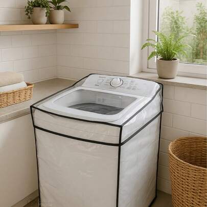 Capa Para Máquina de Lavar Roupa 8-12kg Consul Brastemp Electrolux Cristal Transparente C Elástico