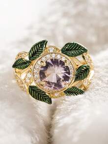 1 PC Elegant Cubic Zirconia Ring For Women For Wedding Engagement Anniversary Party Jewelry Valentine's Day Gift - 1# - View 2