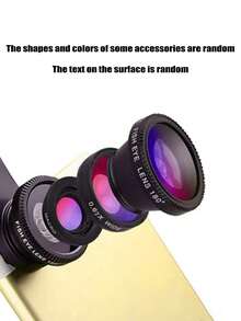 1个趣味手机鱼眼镜头三合一手机镜头放大镜鱼眼广角微距自拍便携镜头摄影 - 彩色 - 查看 10