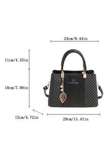 时尚印花大容量通勤包，新款经典百搭女士单肩手提斜挎包 - 彩色 - 查看 9