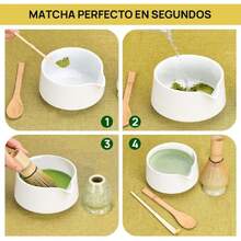 4 Piezas Juego de Batidores de Matcha,Batidor (Chasen),Soporte, Cuchara de Té y Cucharilla de Té, Juego de Batidor de Matcha Tradicional Japonés (4, verde moteado),39835166 - Amarillo - Ver 6
