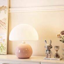 1个粉色蘑菇造型LED台灯，按钮开关三色调光，适用于卧室、客厅、餐厅和办公室家居装饰。阅读灯，女士理想之选，派对/节日礼物，亮度可调节。 - 彩色 - 查看 8