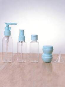 1 Set Of 6-Piece Travel Dispensing Bottle, Portable Travel Dispensing Bottle, Press-Type Plastic Dispensing Bottle, Empty Bottle Set, Cosmetic Plastic Bottle