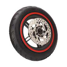 CYPNConjunto de rueda trasera para scooter eléctrico sin deformación disipador de calor juego de ruedas traseras de aleación de aluminio cojinete fuerte rojo para conducción en carreteraFashion - como en la foto - Ver 4