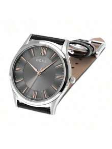 DOXA 瑞士制造男士商务休闲防水腕表 D201SGY - 黑色 - 查看 6