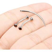 F136 Titanium 16g 6/8/10mm Eyebrow/Rook/Snug/Vertical - Labret/VCH/Snake - Eyes/Anti - Tragus/Christina/Daith/Belly - Button/Bridge/Hood/Surface Curved Barbell Piercing Jewelry Women Men - 10 毫米(3/8 吋)+ 黑色 - 查看 3