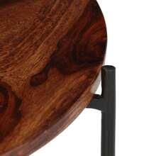 vidaXL Insieme di tavoli bassi 2 pz Legno Massello 60x35 cm - Castano - Visualizzare 7