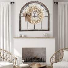 Classic Linen Wreath - Farmhouse Style Wreath With Bow, All-Season Door Hanging Decor, Suitable For Christmas, Easter, Thanksgiving, 4th Of July, Valentine's Day And More - No Feathers, No Electricity Required - Burlap Wreath - View 3