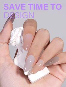 140片中长椭圆形美甲贴片，5种颜色，14种尺寸，内侧半哑光磨砂设计，粘合力更强，专为亚克力美甲延长和按压式美甲设计，是美甲沙龙专业人士和DIY美甲爱好者的理想之选。 - 彩色 - 查看 5