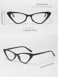 Cat Eye Computer/Gaming/TV/Mobile Phone Glasses, Plastic Frame, Reduce Eye Fatigue, Light, Fashion Optical Glasses, Non-Prescription - Clear - View 4