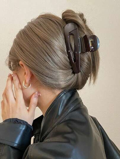 Irregular Triangle Hollow-Out Women's Hair Claw Clip, High-Quality Premium Material, Suitable For Full Or Half-Up Hairstyles, Hair Accessory Clip, Thick Hair Claw Hair Claw, Elegant, Stylish, Sophisticated, Classy, Y2K, Hot Girl, Sweet Girl, Cool Girl, Student, University, Daily Use, Parties, Vacations, Holidays, Gift For Girls, Hair Accessory