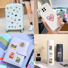 61pcs Travel Vinyl Stickers, Beautiful And Practical, Suitable For Scrapbooks, Diaries, Bumpers, Skateboards, Water Bottles, Helmets, Water Cups, Car Stickers, Etc. - Multicolor - View 7