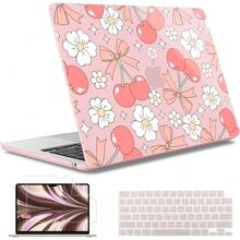 For MacBook Air 13.6 Inch Case A3240 M4 A3113 M3 A2681 M2 With Retina Dispaly, 2025 2024 2023 2022 Release, Plastic Hard Shell Case With Screen Protector & Keyboard Cover, Chalk Pink Bow - 仙人掌和花卉 - 查看 8
