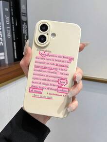 1pc Valentine's Day Love Song Gift For Girlfriend, White Phone Case With Heart Pattern, Scratch-Resistant Protective Cover For IPhone 17 Air/16 Pro Max/16 Pro/16 Plus/16/15/14/13/12/11/XSM/XS/XR/7/8 - White - View 4