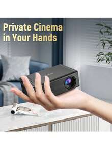 Portable Mini Mobile Phone Projector 100-Inch Large Screen 1080P HD Movie Projector Built-In Speaker | Compatible With IPhone Android Smartphones Tablets Laptops TV Sticks USB Drives | Trapezoidal Alignment Quick Focus Remote/Button Control LCD Display Compact Home Theater Outdoor Projector - Black - View 12