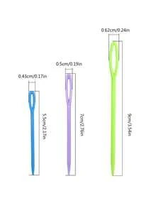 30件套随机颜色编织针套装，毛衣编织工具配件，3种长度彩色塑料缝纫工具套装，适合DIY缝纫 - 彩色 - 查看 7