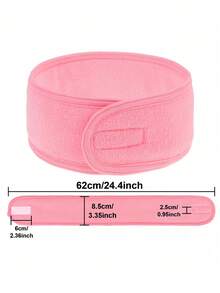 4/3/2/1 Pcs Headbands, Makeup Headbands, Stretchy Terrycloth Headbands, Suitable For Sports, Yoga, Shower, Adjustable SPA Facial Care Headbands, Shower Makeup Headbands With Soft Towel Women Hair Accessories - Pink - View 2