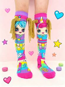 这款过膝女童袜饰有立体编织装饰和卡通图案，趣味十足。四季皆宜，适合各种场合，例如：疯狂的一天、派对、角色扮演、户外活动和日常穿着，也是一份绝佳的礼物。 - 淺粉色 - 查看 5