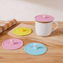 1pc Cute Cartoon-Shaped Three-Dimensional Animal-Shaped Lid For The Cup, Which Prevents Dust From Entering The Cup, Is Convenient To Use And Easy To Hold And Place. - Multicolor - View 7