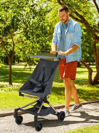 Beaully Lightweight Baby Stroller With Adjustable Canopy, One-Hand Fold Compact Stroller, Ith Carry Bag And Storage Basket, For Toddlers For City Walks Weekend Outings