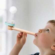 Children's Wooden Suspension Blowing Ball Tool Blowing Music Intelligence Lung Capacity Blowing Training Game Exercising Oral Muscles Sensory Integration Practice Children's Blowing Balance Game Magical Blowing Music Toy Magic Suspension Ball Children's Puzzle Children's Early Development Toys - Multicolor - View 5