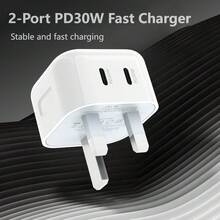 60W Dual PD 30W Charger Adapter With Type-C Cable, Fast Charging For IPhone 17/16/15, Compact USB-C Charger Adapter Supporting Quick Charge - View 3