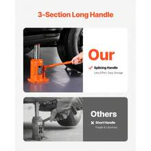 Jack de botella hidráulica, 50 toneladas / 110231 libras Jack de botella soldada con rango de elevación de 11 ''-17.32 '' y manija larga de 3 secciones, para coche, pickup, camión, camper, reparación de automóviles, ingeniería industrial - 50 toneladas - Ver 4