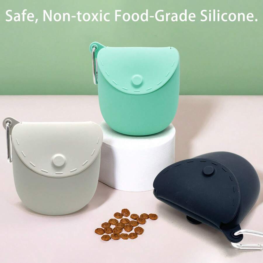 Túi đựng đồ ăn vặt cho chó bằng silicon, túi huấn luyện rảnh tay có kẹp thắt lưng, hộp đựng đồ ăn nhẹ chống rò rỉ di động cho việc dắt chó đi dạo, leo núi và lớp huấn luyện vâng lời.