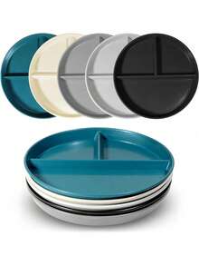 Bộ 10/5/1 đĩa tròn chia ngăn dùng được trong lò vi sóng, đĩa đựng thức ăn, khay đựng trái cây và salad, đồ dùng nhà bếp, lễ hội, đám cưới, tiệc sinh nhật; đĩa đựng thức ăn cho tiệc gia đình, đồ dùng tiệc tùng. - Nhiều màu - Xem 22