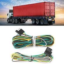 Kit de Arns de Cableado de Remolque de 4 Vas, 36 Pies, 8,5 + 2,4 M, 4 Cables, 4 Planos, 4 Pines, Juego de Conector de Arns de Cableado de Luz de Remolque con Enchufe Macho Hembra para Uso General - como se muestra en la figura - Ver 7