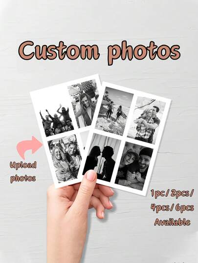 Anpassat fotokollage, personlig väggdekoration med 4 rutnät, HD-utskrift - Lämplig för hem- och bröllopsalbum, presenter till par, presenter till familj och vänner, minnesbevarande, bröllopsalbum