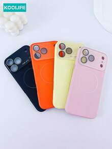 1个液态硅胶镜头保护大视窗手机壳，带纤薄磁环，纯色简约TPU软壳，内置镜头膜和凸起镜头保护，防震，兼容 17/17 Pro/17 Pro Max - 粉色 - 查看 8