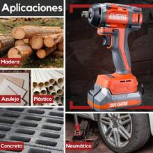 Llave De Impacto Inalámbrica Electrica 20v  1/2" 600 Nm - Naranja - Ver 10