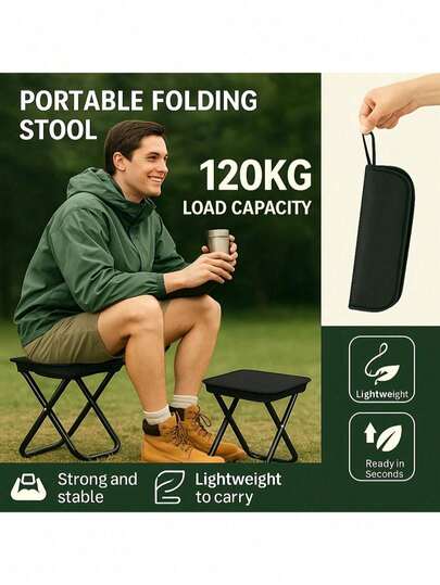 1pc Built With A Reinforced Steel Or Aluminum Frame And Durable 600D–1000D Oxford Fabric, This Camping Chair Supports Significantly Higher Weight Limits Than Standard Chairs. Ideal For Larger Individuals, Extended Seating, And Rugged Outdoor Use-Whether At Campsites, Fishing Spots, Sporting Events, Or Backyard Gatherings.
