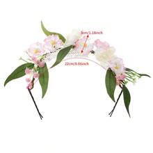 1件新娘人造向日葵花冠头饰，适合婚礼、旅行、拍照