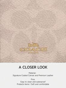 Coach Vertical Leather ID Badge Card Holder With Clear ID Window Credit Badge Holder With Two Credit Card Slots And Detachable Neck Lanyard Strap - Sand Color - View 6