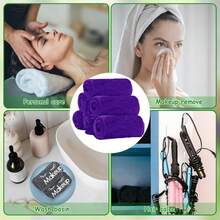 10条装卸妆巾，12 x 12英寸超细纤维化妆毛巾，大包装，可重复使用，吸水性强，柔软棉质面巾，女士礼品