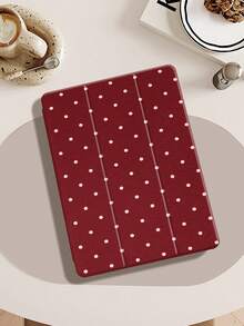 Red Polka Dots Tablet Protective Case,Compatible With IPad 9.7/10.2/10.5/10.9/12.9/Pro 11, 10th Gen,Compatible With Samsung Galaxy Tab S6 Lite 10.4 Inch,Compatible With Kindle Paperwhite 12th Gen 2024,Kindle (11th Generation) 2022 Release,Soft Anti-Fall Protection,Smart Stand/Automatic Wake Up/Sleep,Christmas Gift. - Red - View 3