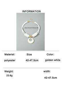 imoli 1pc Unique Knotted Design Polyester Clavicle Chain Necklace For Women, Suitable For Daily Wear, A Great Gift For Friends - 31192-nek-white-eP - View 13