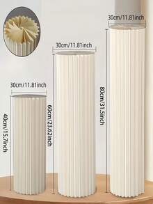 1/3/4pcs Paper Board Pedestal Stand, Foldable Column Stand, Wedding Prop, Floor Display Pillar, DIY Base Box With Round Top Foldable Paper Tube Column Base, Material: Paper, Load Bearing Capacity: 20kg - Multicolor - View 4