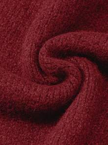EAVA Women's Commuter Style, Minimalist European & American Style, Casual Solid Color Knit Sweater, Autumn/Winter - Red - View 4