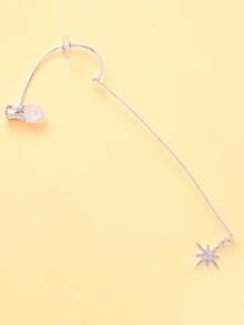 1pc Face Chain With Cross Pendant, Clip-On Facial Jewelry Accessory For Masquerade, Performance, Party, Jewelry For Women