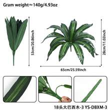 1 件 20.86 英寸多款式人造巴西木树叶 - 可调节枝条设计，适用于日常家居装饰 - 巴西木 - 查看 14