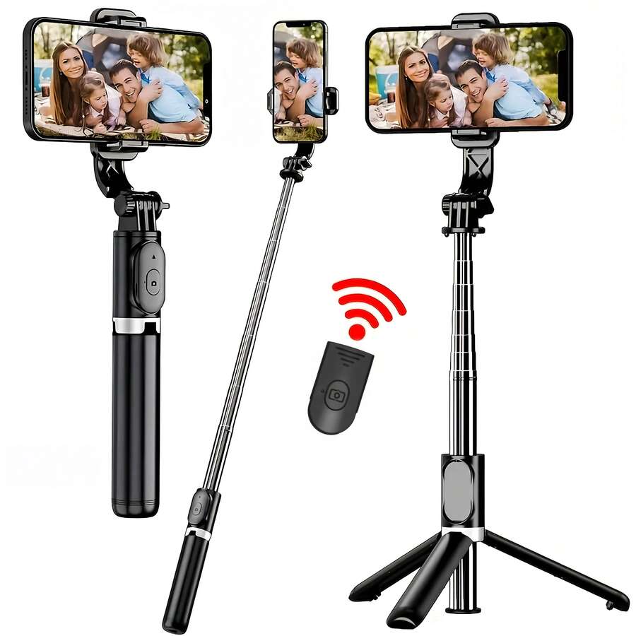 Gậy selfie điện thoại di động có thể kéo dài 40 inch chất lượng cao, chống rối, chân đế tripod điện thoại thông minh kèm điều khiển từ xa không dây, xoay 360°, tương thích với điện thoại thông minh /Android, lý tưởng cho kỳ nghỉ hè, du lịch, hoạt động ngoài trời, phát trực tiếp, ghi hình ổn định, vlog. Thích hợp làm quà tặng sinh nhật cho nữ, tiệc tùng, lễ kỷ niệm. - Đen - Xem 1